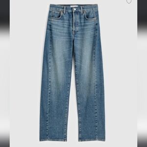 NWT Madewell The Petite Pieced Barrel-Leg Full-Length Jean 27P Mosby Wash